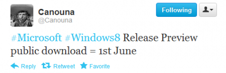 Windows 8 Release Preview возможно будет выпущена уже 1 июня этого года
