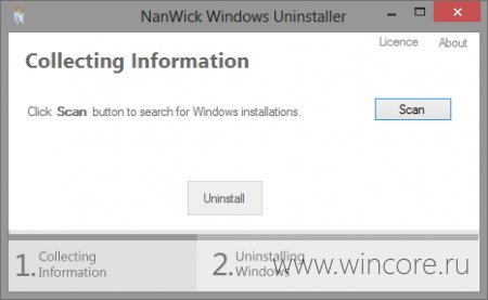 NanWick Windows Uninstaller — утилита для удаления Windows Vista, 7 и 8