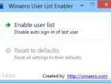 User List Enabler — отключаем автоматический вход последнего пользователя