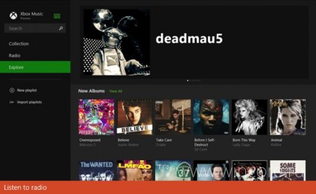 Скриншоты: Магазин Windows и приложение Xbox Music из Windows 8.1