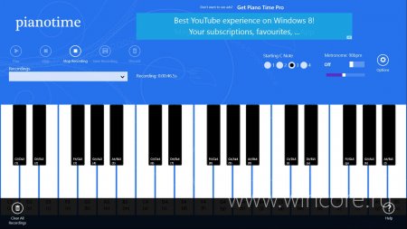 Piano Time — хорошее виртуальное пианино с возможностью записи в mp3
