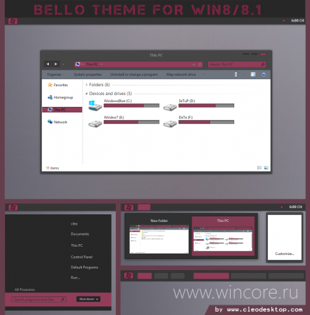 Bello — стильная тёмная тема оформления для Windows 8 и 8.1