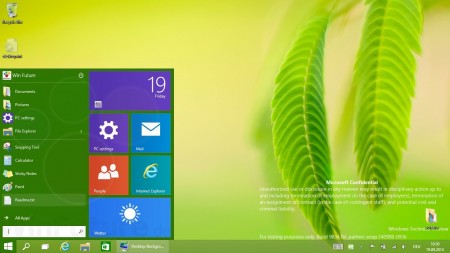 В Windows 9 меню «Пуск» будет менять цвет в зависимости от темы оформления