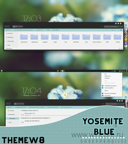 Yosemite blue — простая тёмная тема оформления в стиле OS X