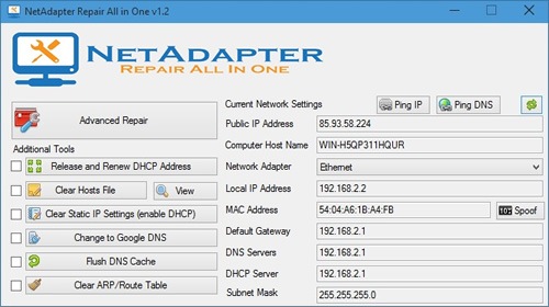 NetAdapter Repair All In One — утилита для решения проблем с сетевым соединением