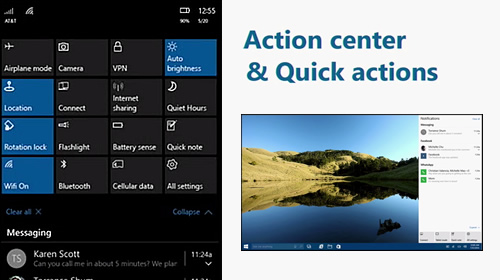 В Центре действий мобильной Windows 10 появятся новые функции