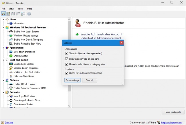 Winaero Tweaker        Windows