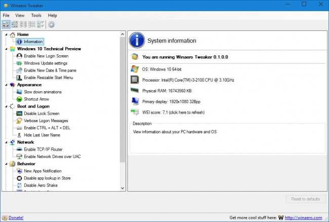 Winaero Tweaker        Windows
