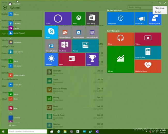 Windows 10 Technical Preview Build 10036:      