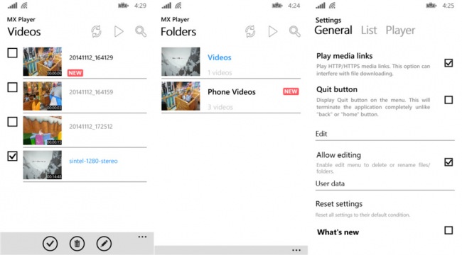 MX Player  Windows Phone   