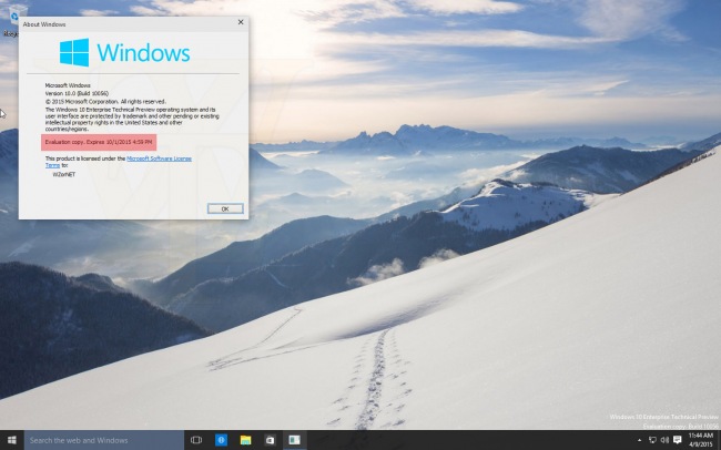 Windows 10 Technical Preview 10056:    