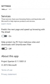 Первый взгляд на мобильную версию браузера Project Spartan