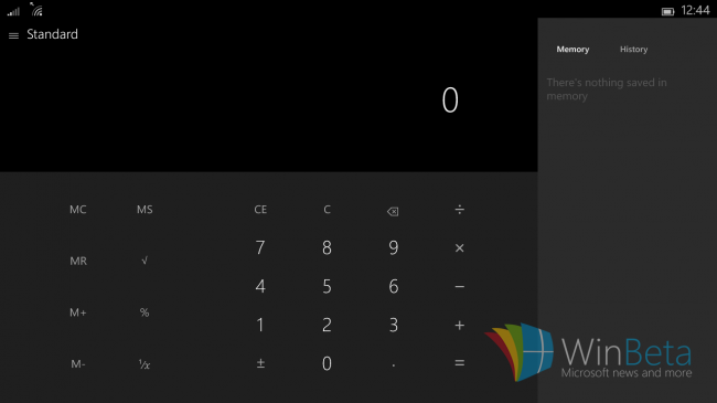 Скриншоты ранней версии Windows 10 для маленьких планшетов