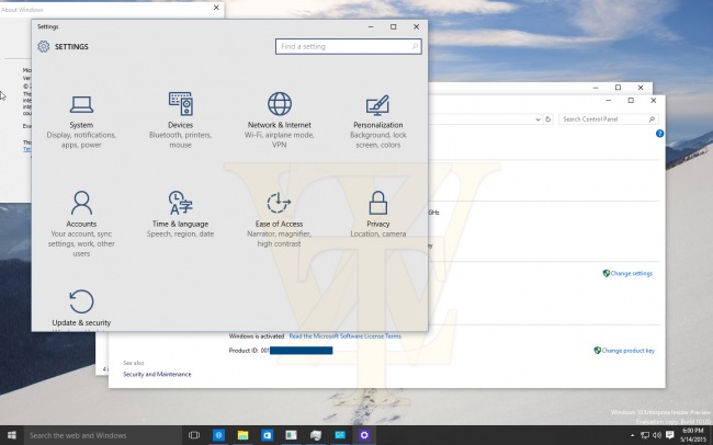 Скриншоты Windows 10 Enterprise Insider Preview 10120 и 10123