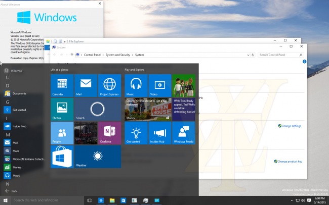 Скриншоты Windows 10 Enterprise Insider Preview 10120 и 10123