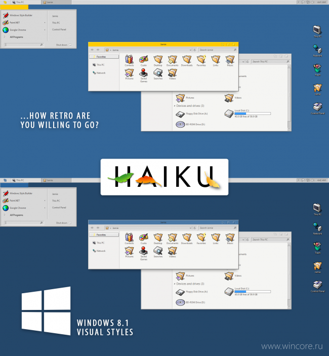 Haiku OS Windows 8.1        BeOS