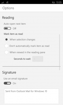 Обновилось и приложение Почта Outlook для Windows 10 Mobile