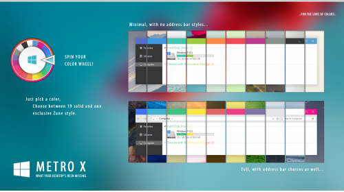 Metro X VS — оригинальная цветная тема оформления для Windows 8.1
