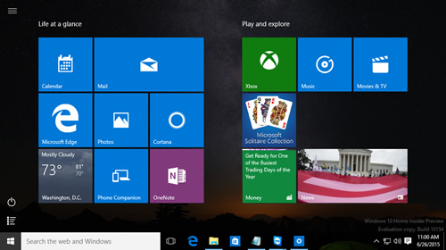    Windows 10 Insider Preview Build 10154