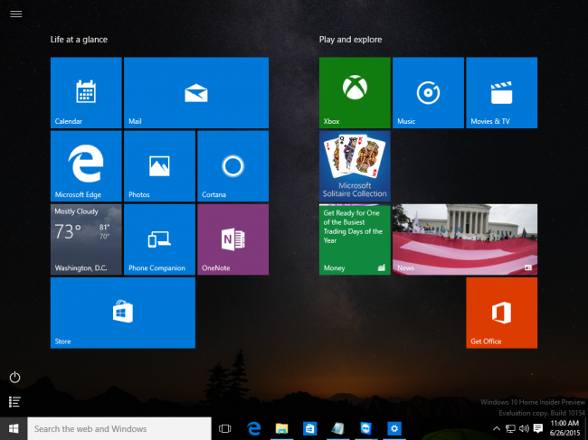    Windows 10 Insider Preview Build 10154