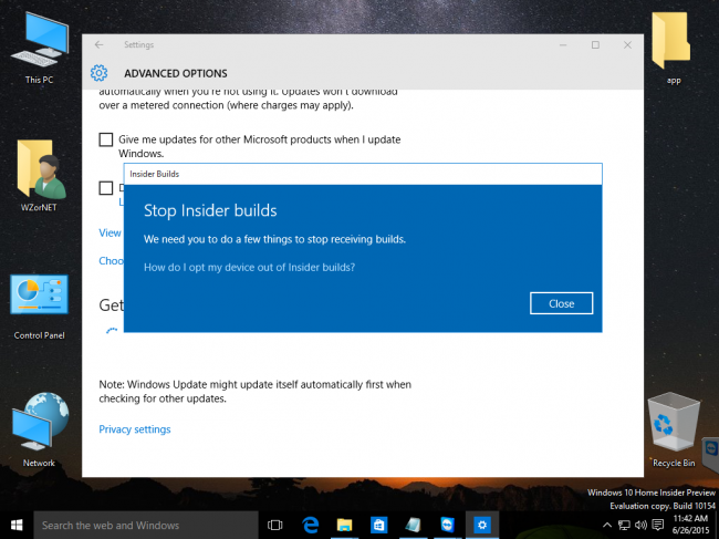    Windows 10 Insider Preview Build 10154