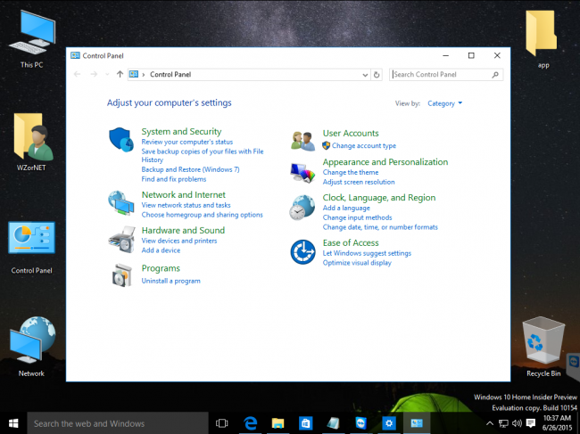    Windows 10 Insider Preview Build 10154