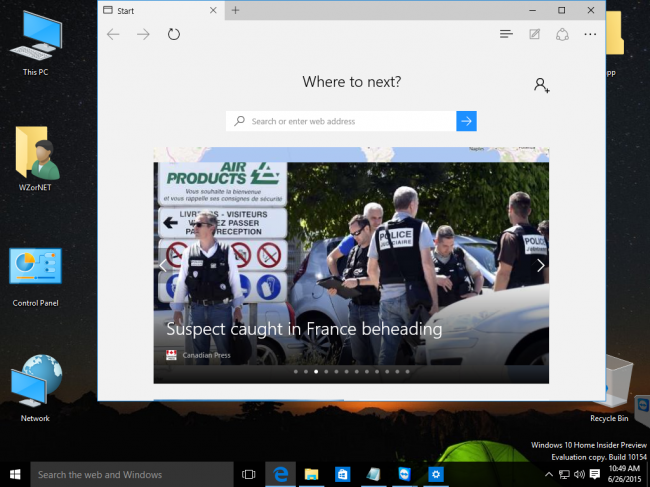    Windows 10 Insider Preview Build 10154