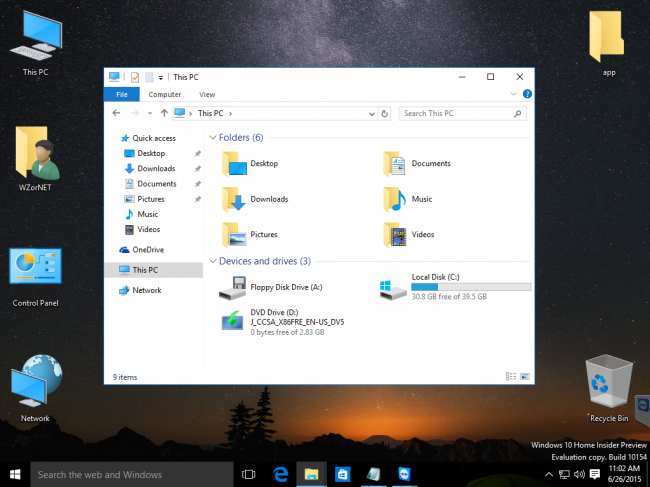    Windows 10 Insider Preview Build 10154