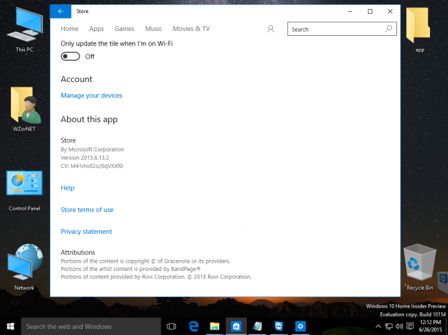    Windows 10 Insider Preview Build 10154