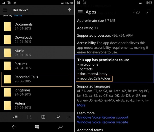 Windows 10 Mobile: расширенные настройки приватности, запись разговоров и другое