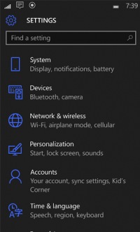 Ещё немного изображений Windows 10 Mobile Insider Preview 10158