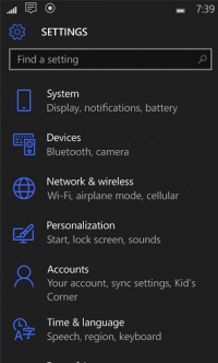    Windows 10 Mobile Insider Preview 10158