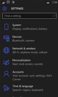    Windows 10 Mobile Insider Preview 10158