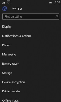    Windows 10 Mobile Insider Preview 10158