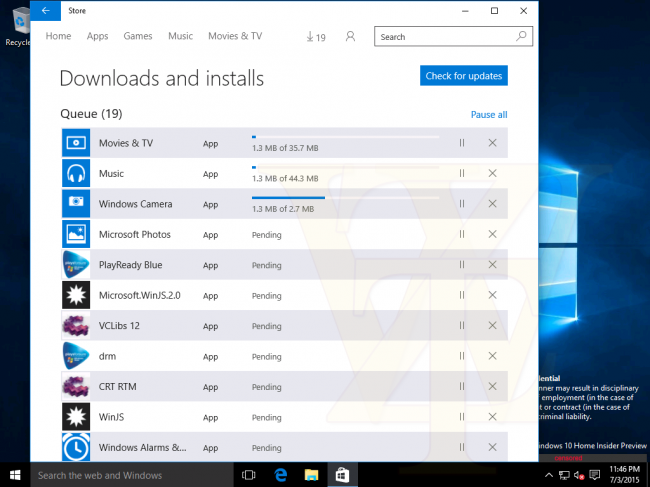 : Windows 10 Insider Preview 10163