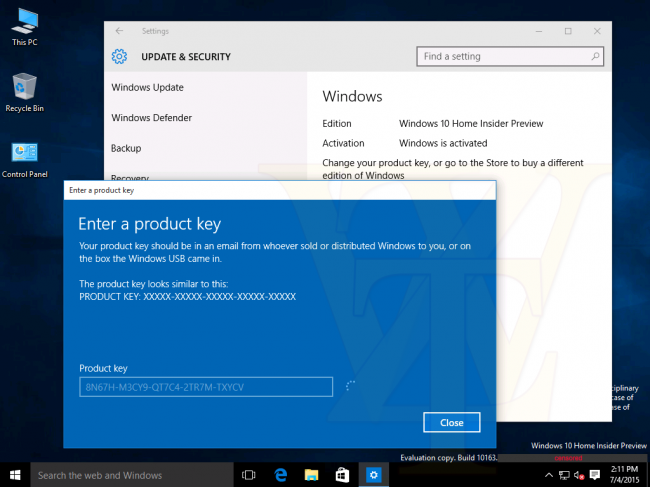 : Windows 10 Insider Preview 10163