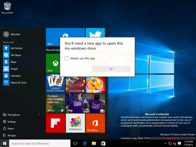 : Windows 10 Insider Preview 10163