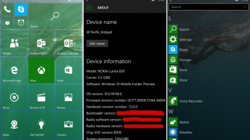 Windows 10 Mobile build 10158      