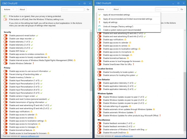 O&O ShutUp10   Windows 10