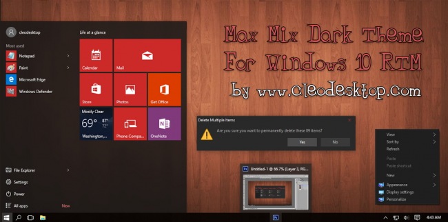 Max Mix Dark Theme       Windows 10