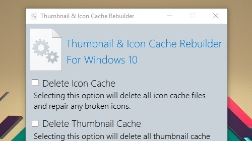 Thumbnail and Icon Cache Rebuilder — сбрасываем кэш иконок и миниатюр