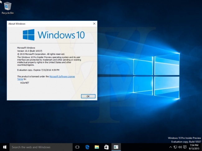 [Обновлено] Windows 10 Insider Preview 10537 в ближайшее время утечёт в сеть