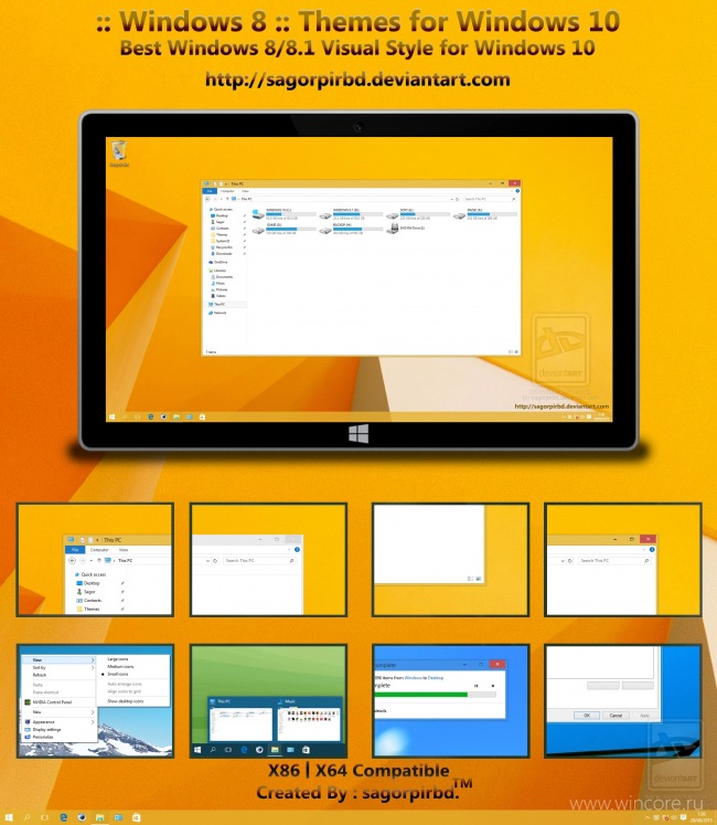 Windows 8 Themes for Windows 10       