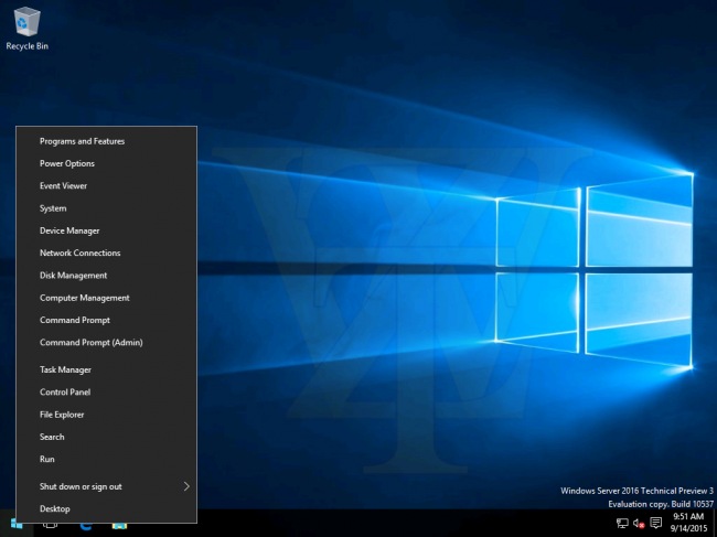      Windows Server 2016 Technical Preview 3 Build 10537