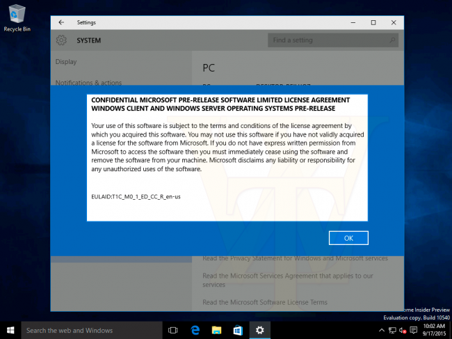  Windows 10 Insider Preview 10540