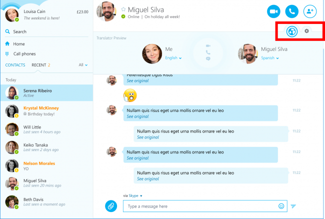 Skype Translator интегрируется в Skype для Windows