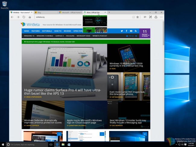    Windows 10 Insider Preview 10558