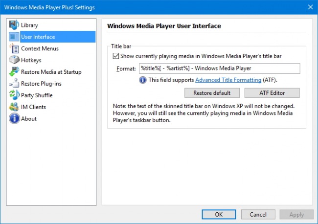 Windows Media Player Plus!     Windows Media