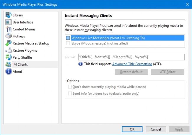 Windows Media Player Plus! — расширяем возможности Проигрывателя Windows Media