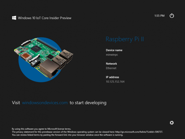    Windows 10 IoT Core Insider Preview